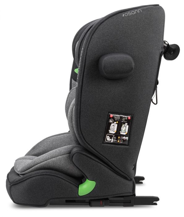 Osann Flux Isofix eXT i-Size Booster Seat - Secure Full Harness Up to 6 Years & 23 kg with NEW Sensor for Easy Installation - Universe Grey - Image 8
