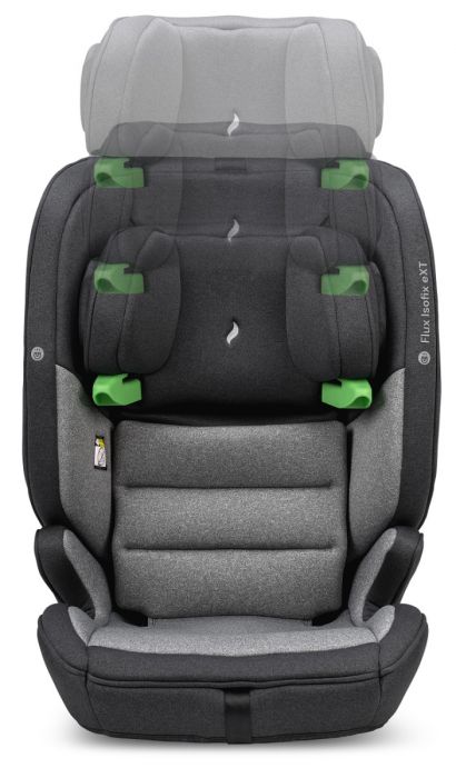 Osann Flux Isofix eXT i-Size Booster Seat - Secure Full Harness Up to 6 Years & 23 kg with NEW Sensor for Easy Installation - Universe Grey - Image 14