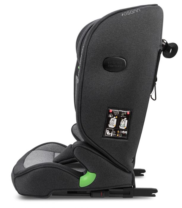 Osann Flux Isofix eXT i-Size Booster Seat - Secure Full Harness Up to 6 Years & 23 kg with NEW Sensor for Easy Installation - Universe Grey - Image 15