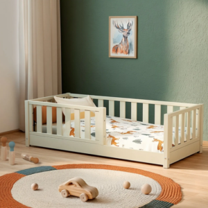 SONHO Mini Montessori Toddler Floor Bed - Pearl White (70 x 140 cm)