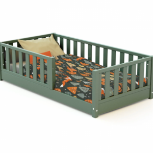 SONHO Mini Montessori Toddler Floor Bed - Sage Green (70 x 140 cm)