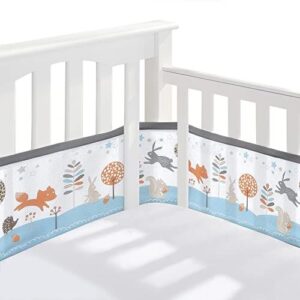 BreathableBaby Mesh Cot Bed Liner - Classic Collection - Fits 4 Sides - Safe Anti-Bumper Design - Enchanted Forest