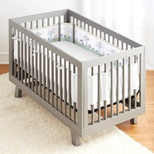 BreathableBaby Mesh Cot Bed Liner - Classic Collection - Fits 4 Sides - Safe Anti-Bumper Design - Woodland Walk