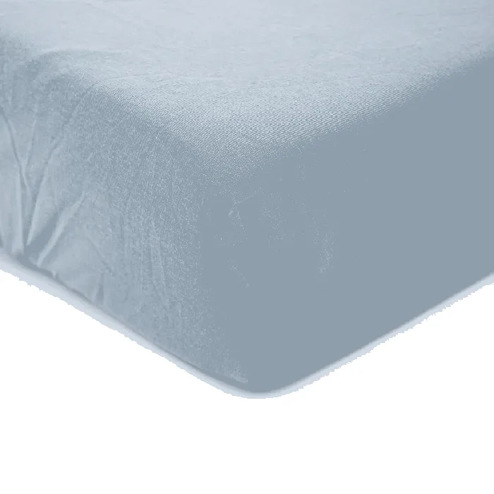 Little Band 2-Pack Baby Cotbed Fitted Sheets - 140 x 70 cm - Beige & Storm Blue - 100% Cotton - Image 6