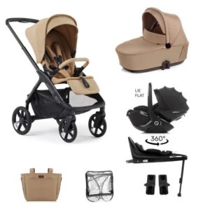 Jane Keep 3in1 + Sleep Carrycot + Kombibaby Lie-Flat 360 Baby Car Seat Bundle - Sesame
