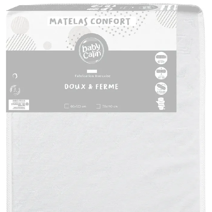 Babycalin Comfort Cot Mattress - 60 x 120 cm, Made in France - Image 2