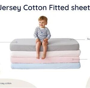 Candide Cotbed 100% Cotton Fitted Sheets, 140 x 70cm - Assorted Colours